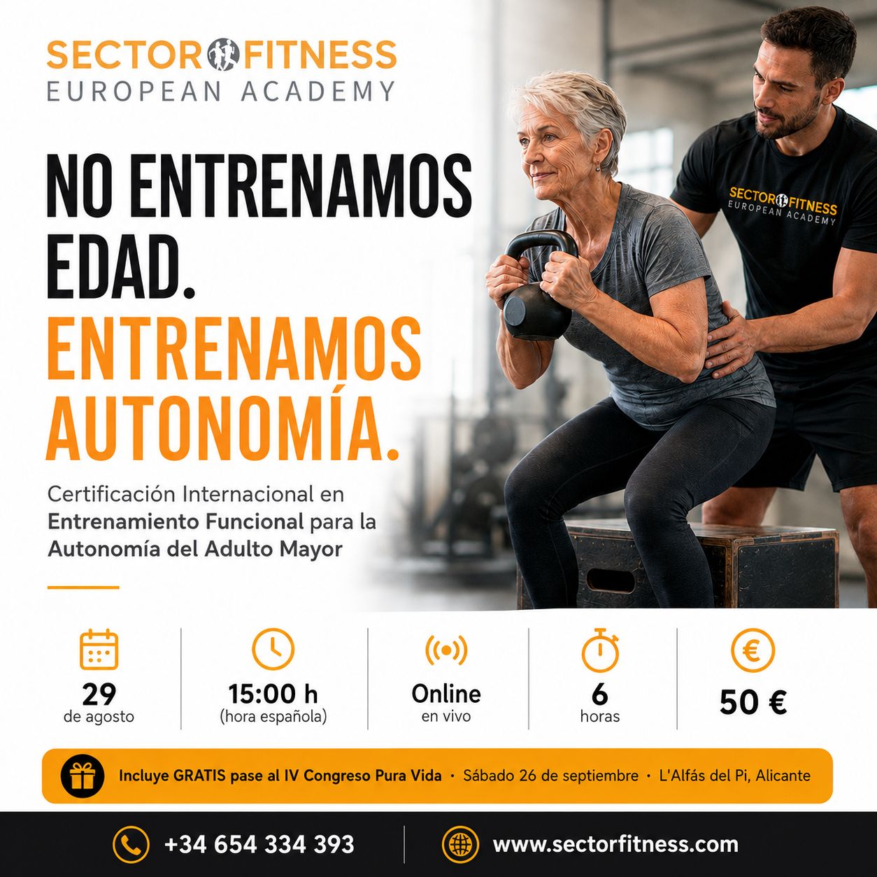 Certificación Internacional en Entrenamiento Funcional para la Autonomía del Adulto Mayor